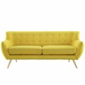 Primewir Remark Sofa in Tufted Sunny Fabric with Natural Finish Wood Legs EEI-1633-SUN